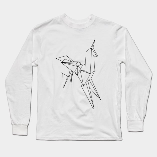 origami unicorn Long Sleeve T-Shirt by Lab7115